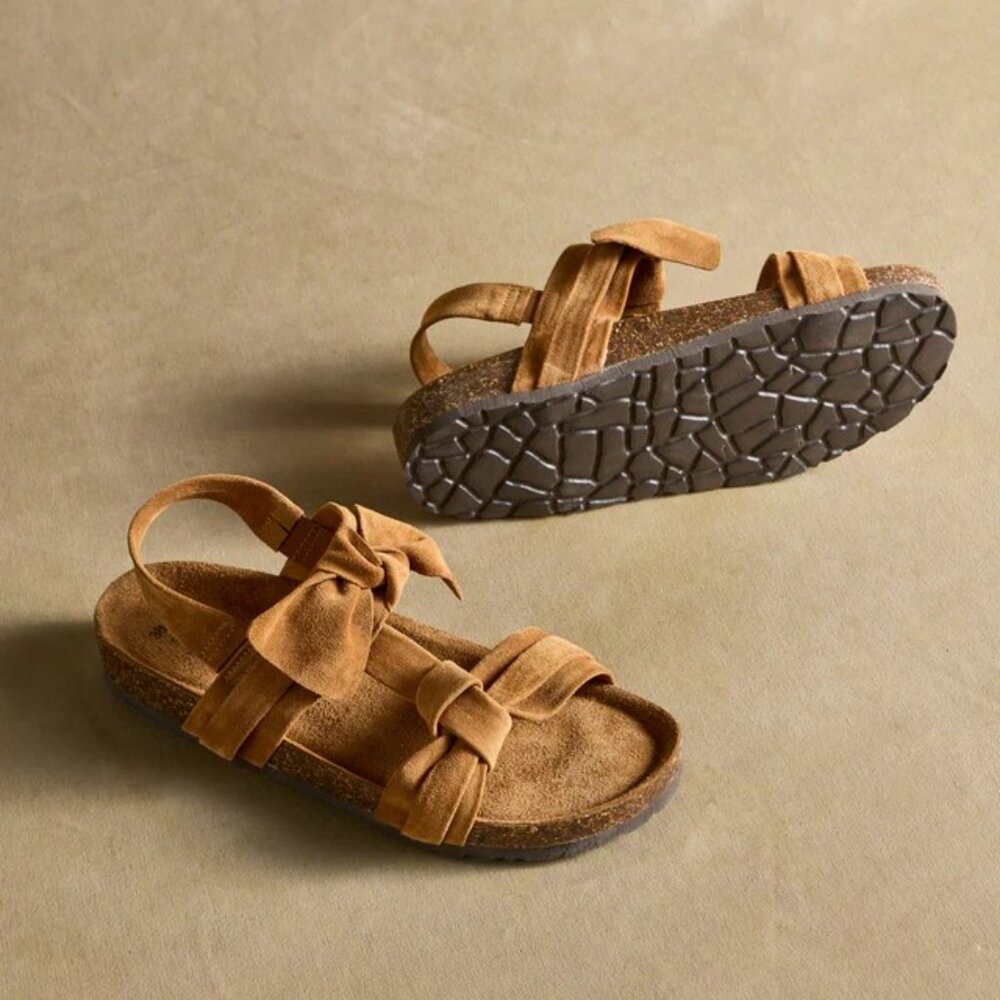 Sundance Tigerlily Sandals 110410 Leather Suede in Cognac NWT $118+